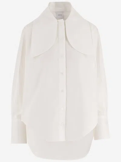 Patou Organic Cotton With Knotted Collar Blouse In White
