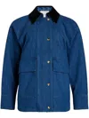 Patou Long Sleeved Denim Workwear Jacket In Blau
