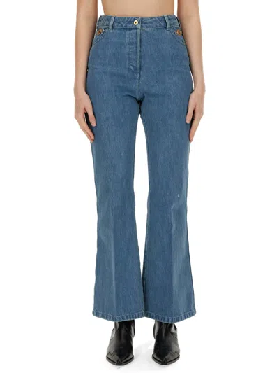 Patou Organic-denim Flared Jeans In Blue