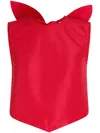 Patou Bow-detail Open-back Faille Crop Top In Red