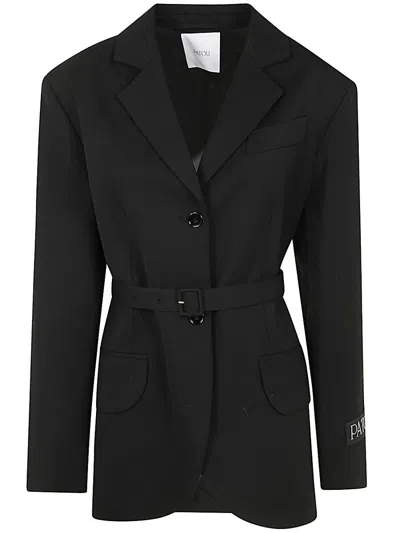 Patou Oversize Belted Jacket Clothing In Black