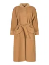 Shop Patou Oversized Cashmere & Wool Coat In Brown