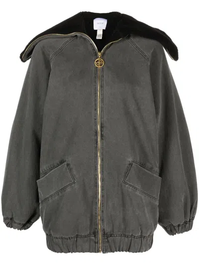 Patou Anthracite Denim Jacket In Black