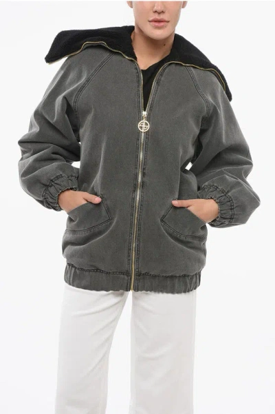 Patou Oversized Denim Jacket With Padding
