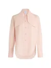 Patou Oversized-collar Button-up Blouse In Pink