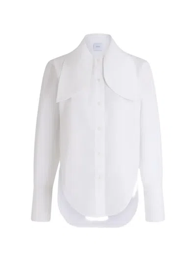 Patou Oversized-collar Long-sleeve Shirt In White