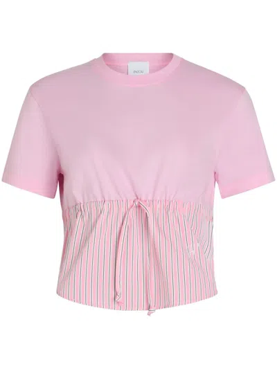 Patou Panelled T-shirt In Nude & Neutrals