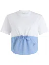 Patou Drawsgtring Waist Panelled T-shirt Clothing In White