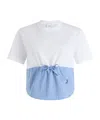 Patou Drawsgtring Waist Panelled T-shirt Clothing In White
