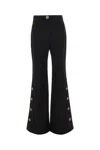 Patou Wide-leg Black Cotton Twill Pants In Black