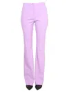 Patou High-waisted Wool Flared Leg Trousers In Purple