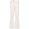 Patou Logo-embroidered Cotton Trousers In Beige