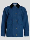 Patou Long Sleeved Denim Workwear Jacket In Stonewash