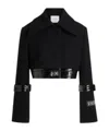 Patou Cropped Lock Jacket In Sustainable Wool Blend In Black