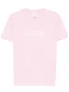 Patou Cotton T-shirt With Bold Logo And Relaxed Fit In Pink