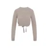 Patou Cable-knit Cropped Sweater In Wool And Cashmere