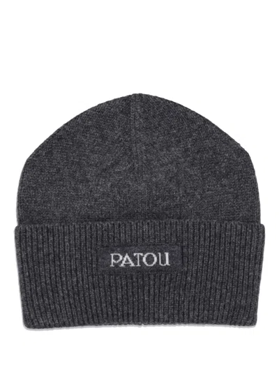 Patou Label Beanie In Black