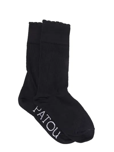 Patou Perforated Socks In Black