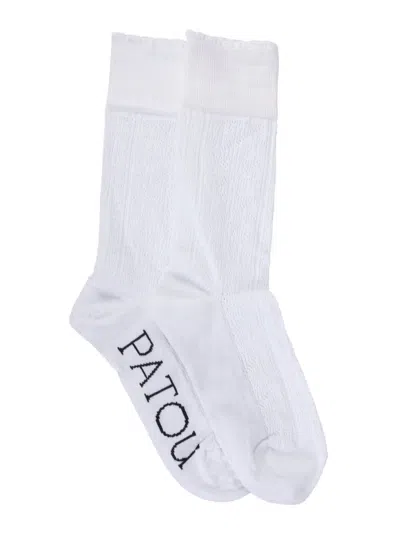 Patou Perforated Socks In White