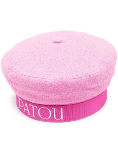 Patou Embroidered-logo Sailor Hat In Pink