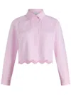 Patou Cropped Scalloped Shirt In Organic Cotton Poplin