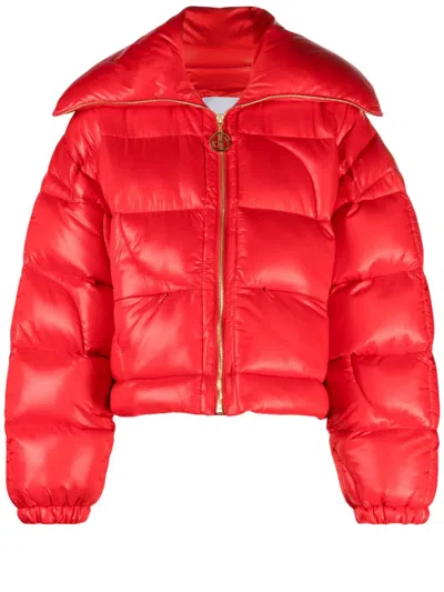 Patou Jp Short Puffer Jacket In Red