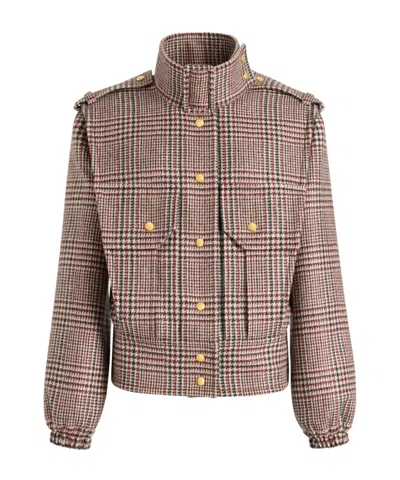 PATOU PLAID BOMBER JACKET