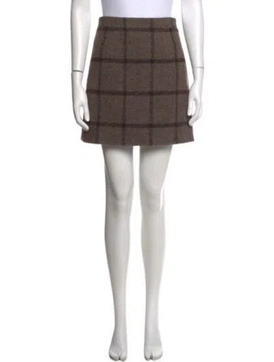 Pre-owned Patou Plaid Print Mini Skirt In Brown