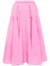 Patou Pleat-detailing Midi Skirt In Pink