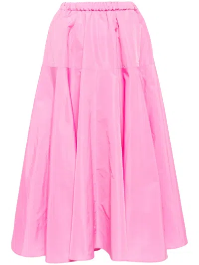 Patou Pleat-detailing Midi Skirt In Pink