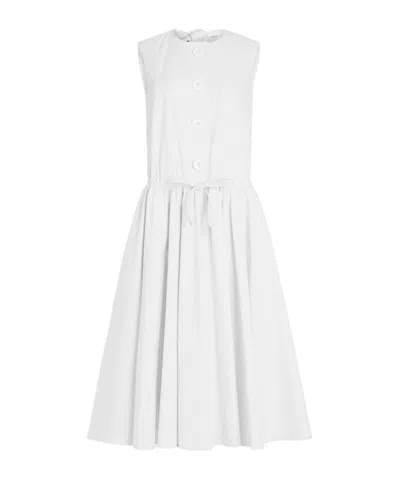 Patou Pleated Detail Dress In White