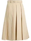 Patou Woman Midi Skirt Beige Size 8 Cotton In Neutrals