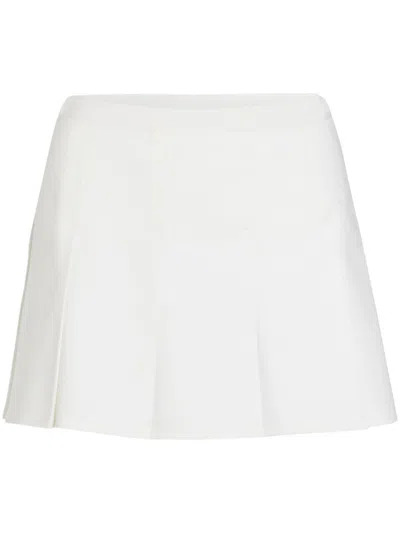 Patou Pleated Mini Skirt In White