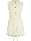 Patou Pleated Twill Midi Skirt In Neutral