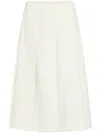 Patou Long A-line Skirt In Organic Cotton Gabardine In Neutrals