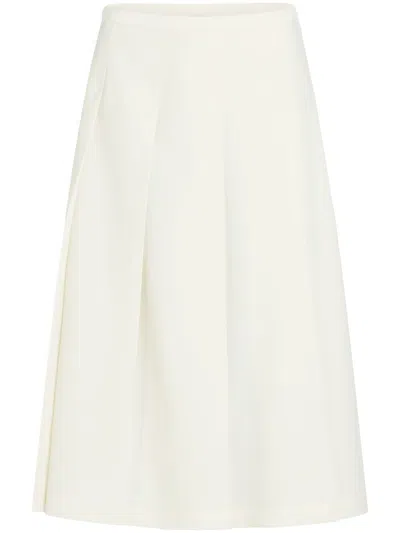 PATOU PLEATED TWILL MIDI SKIRT
