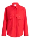 Patou Pocket-detail Organic Cotton Shirt In Red