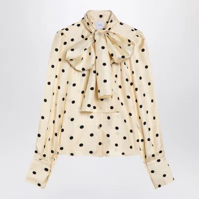 Patou Polka Dot Blouse With Bow In Neutral