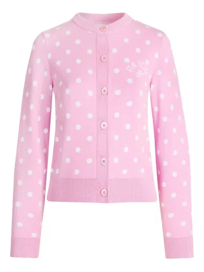 Patou Polka-dot Cardigan In Pink
