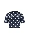 Patou Bow Detail Cropped Top With Polka Dots In Blue