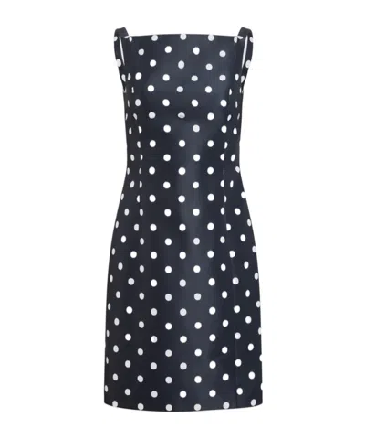 Patou Polka-dot Mini Dress In Blue