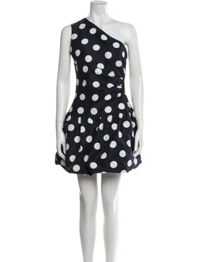 Pre-owned Patou Polka Dot Print Mini Dress W/ Tags In Blue