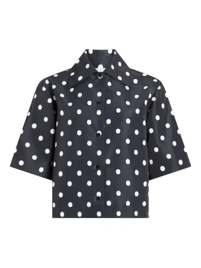 Patou Polka Dot Short-sleeves Shirt In Black