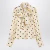 Patou Silk Blouse With Polka Dot Pattern And Bow