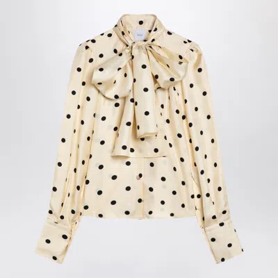 Patou Silk Blouse With Polka Dot Pattern And Bow In Multi