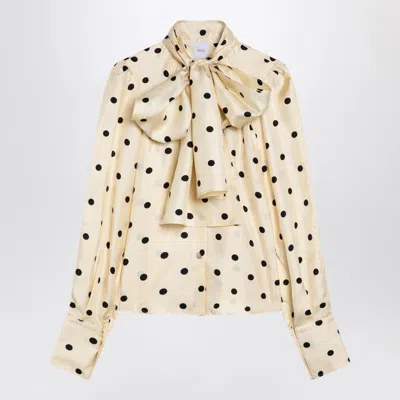 PATOU PATOU  POLKA DOT SILK BLOUSE WITH BOW