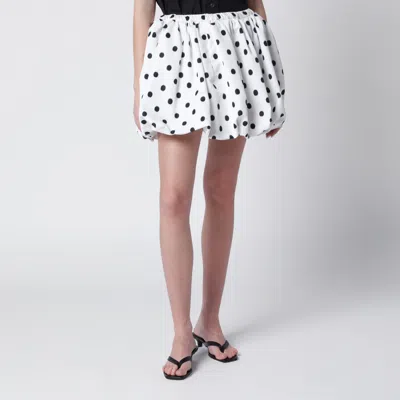 Patou Polka-dot Bloomer Mini Skirt In White