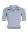 Shop Patou Knitted Polo Shirt In Pearl Blue