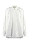 Patou Relaxed Fit Cotton Blouse With High Neck In White