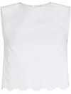 Patou Logo Embroidered Cropped Top In White